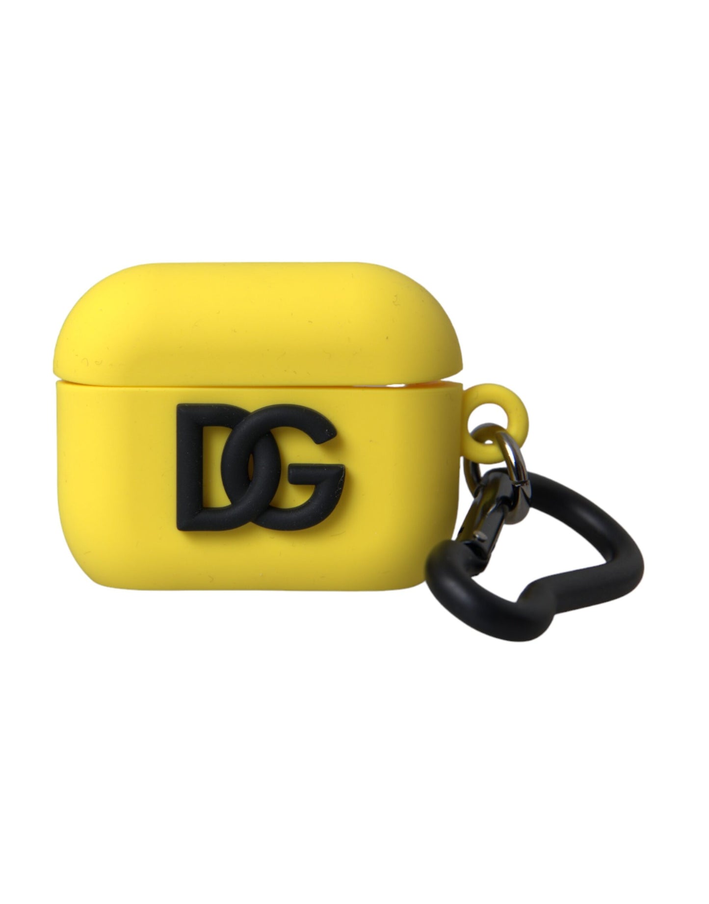 Étui pour Airpods en silicone jaune avec logo en relief