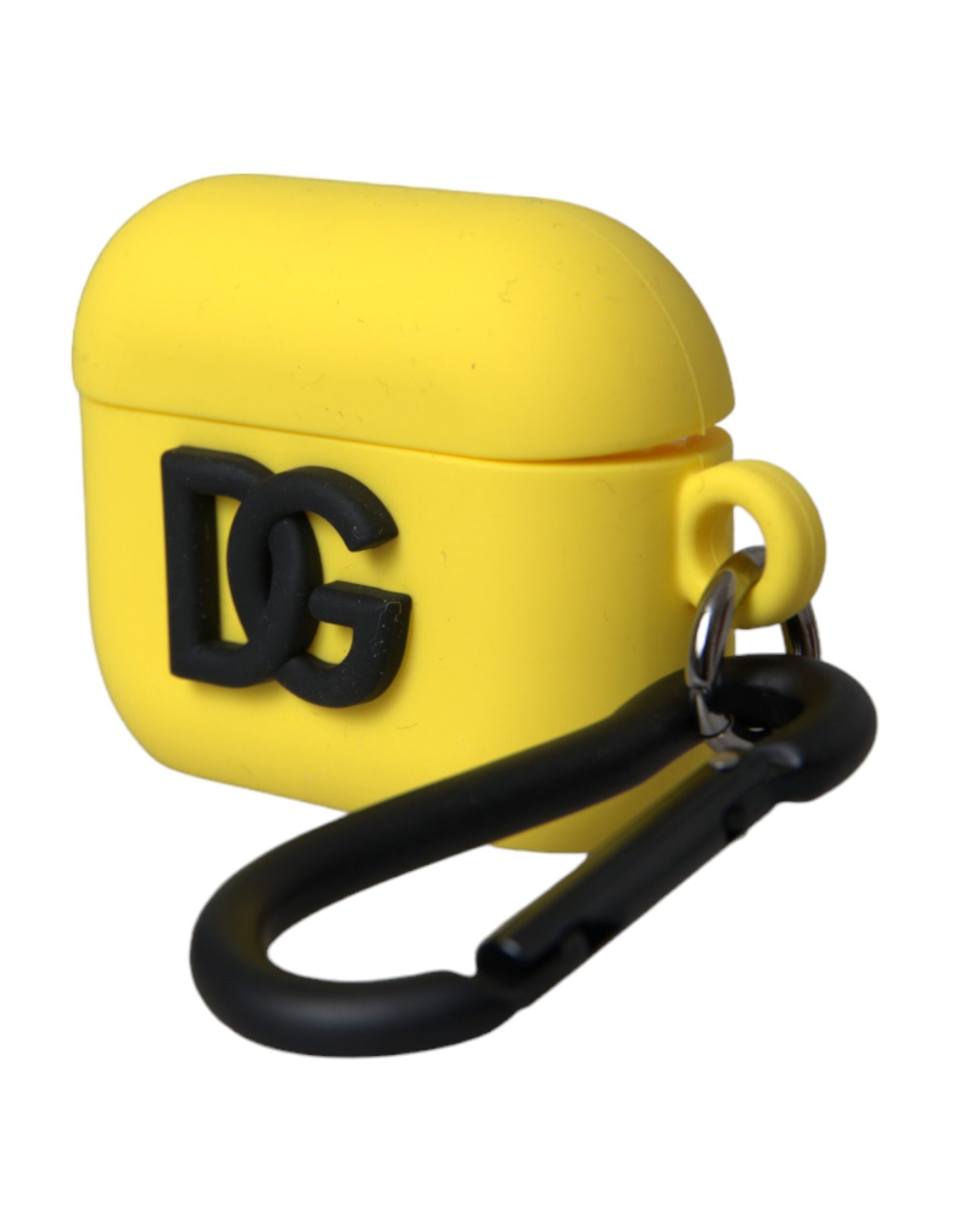 Étui pour Airpods en silicone jaune avec logo en relief