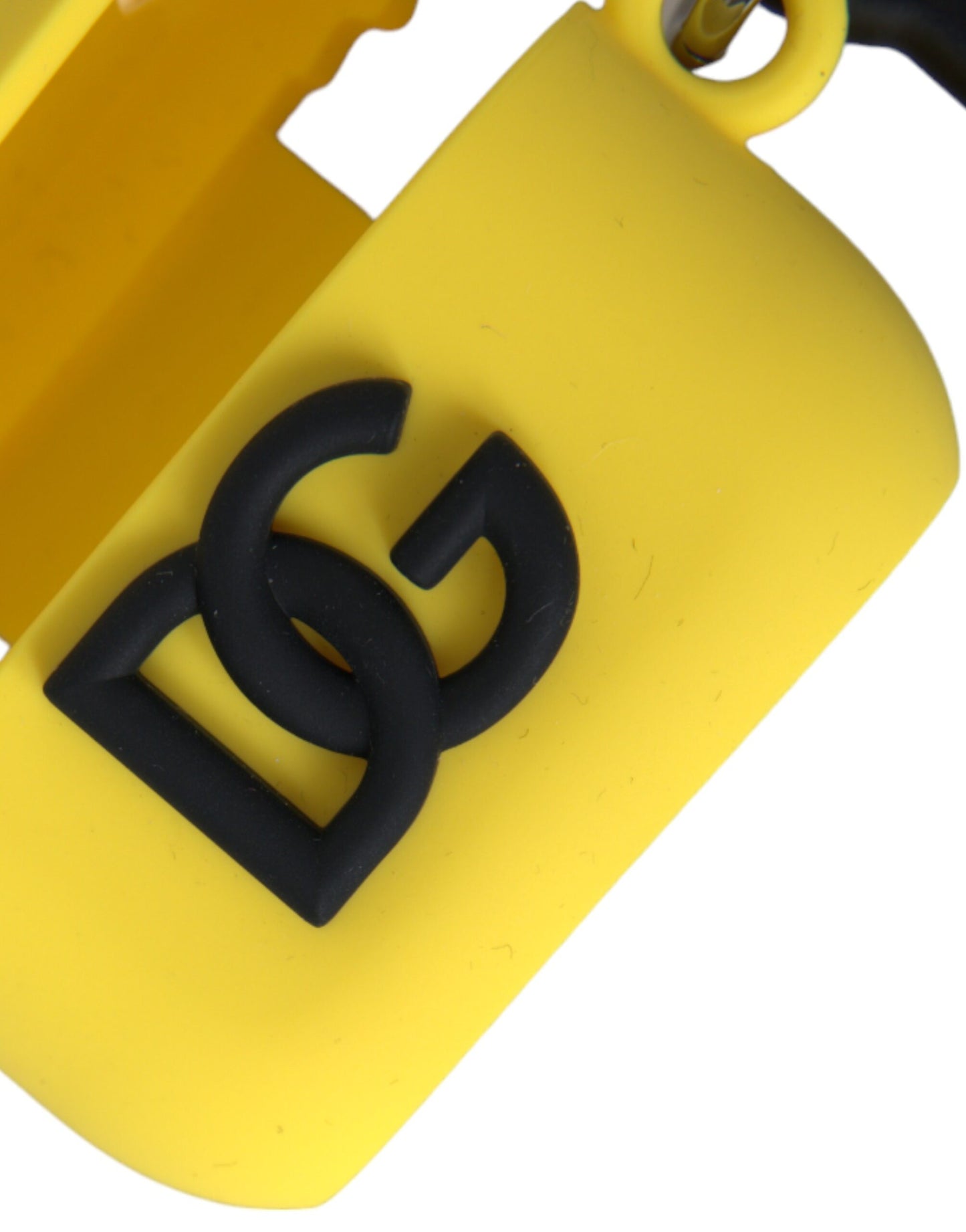 Étui pour Airpods en silicone jaune avec logo en relief