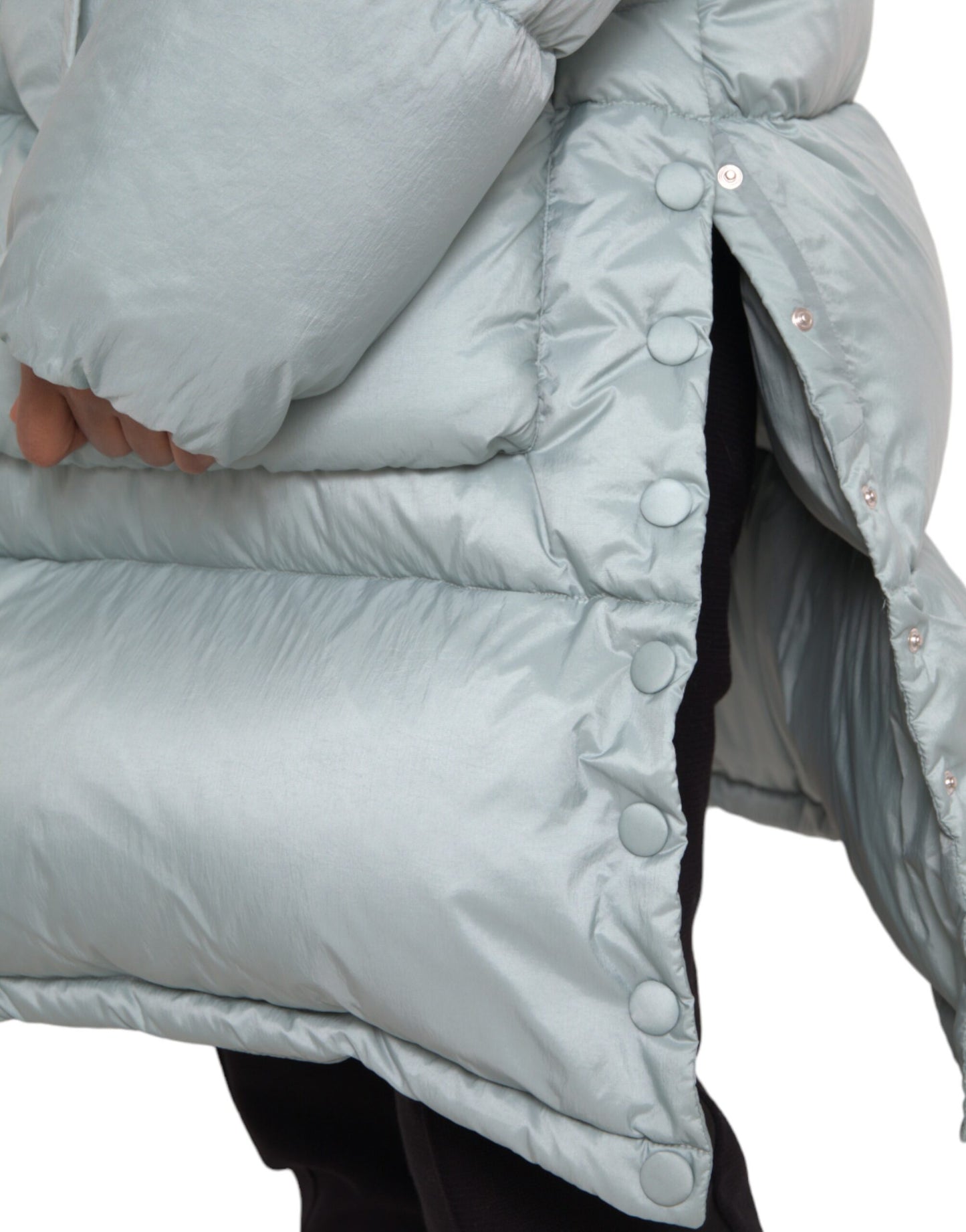 Doudoune matelassée à capuche bleu clair pour homme