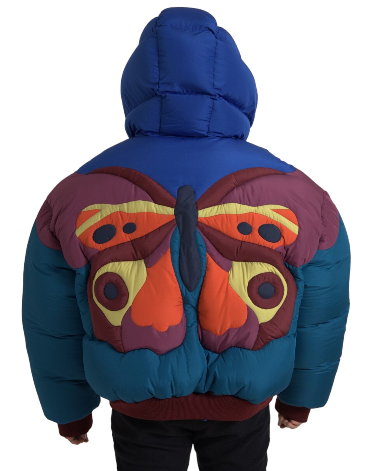 Doudoune à capuche papillon multicolore