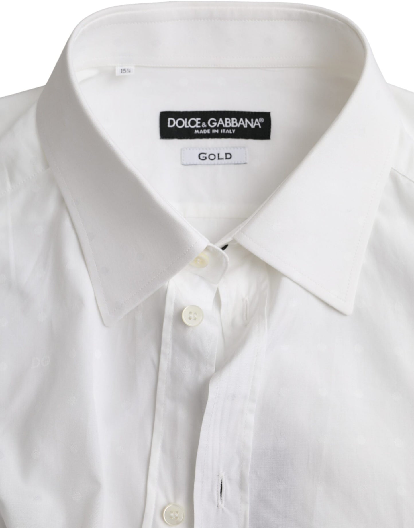 Chemise homme en coton blanc avec logo doré