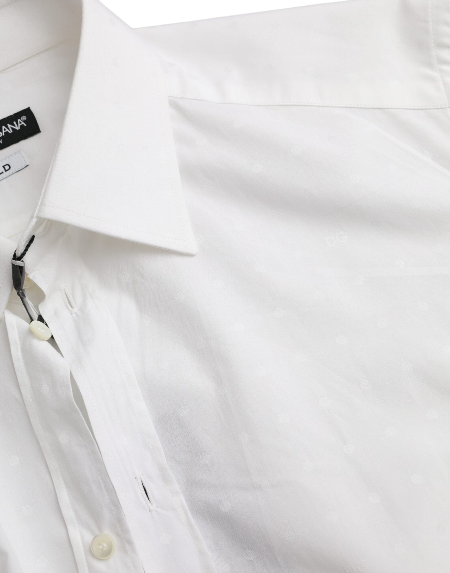 Chemise homme en coton blanc avec logo doré