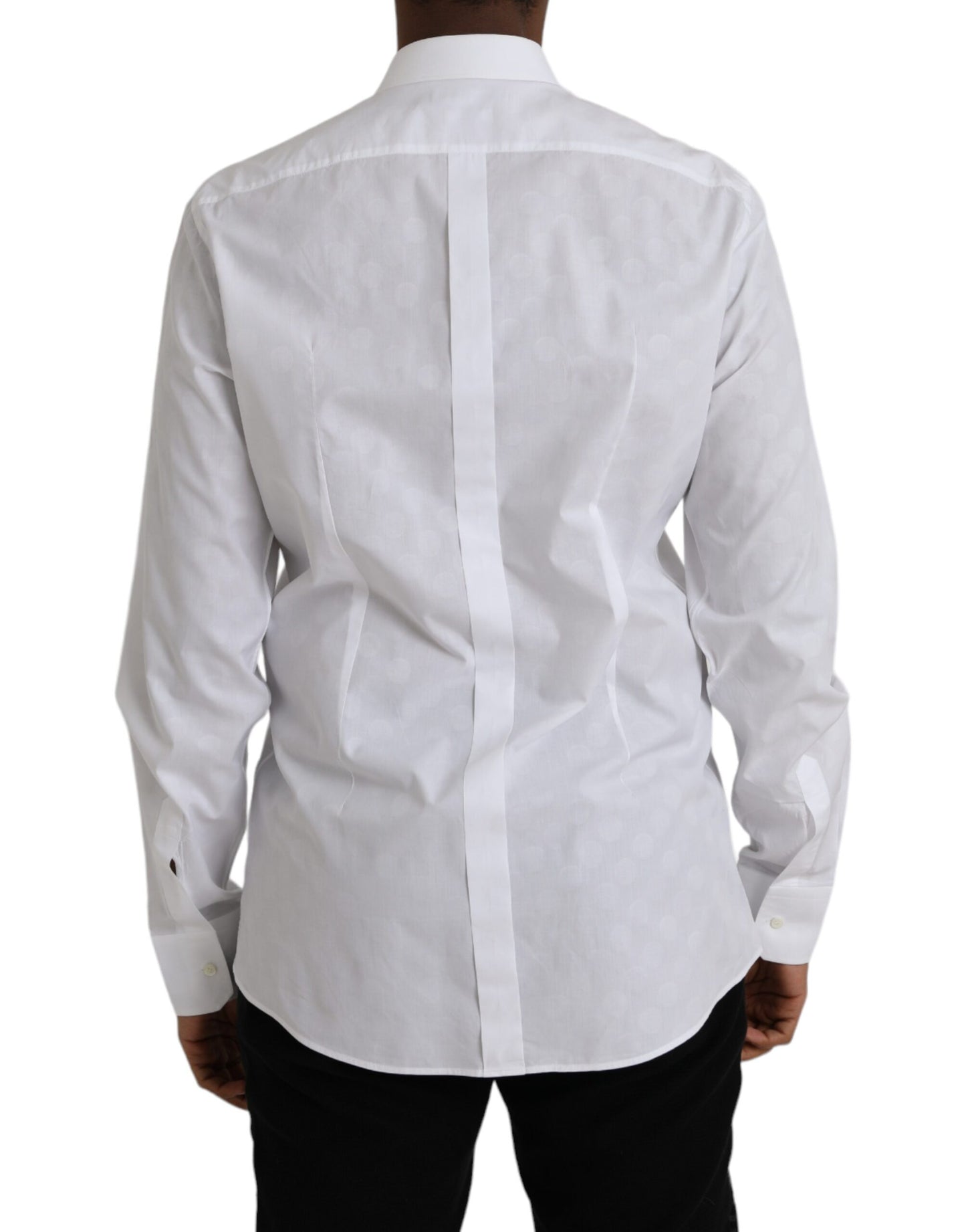 Robe en coton blanc à pois Chemise dorée