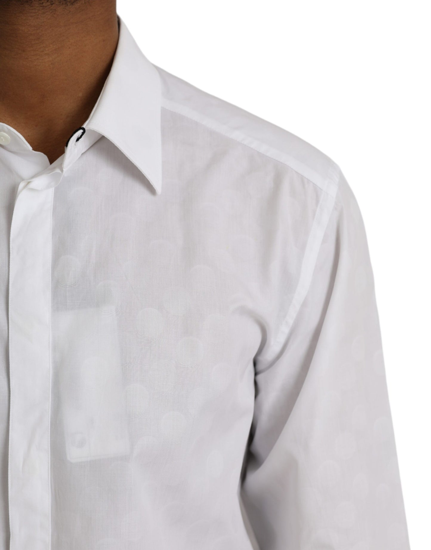 Robe en coton blanc à pois Chemise dorée