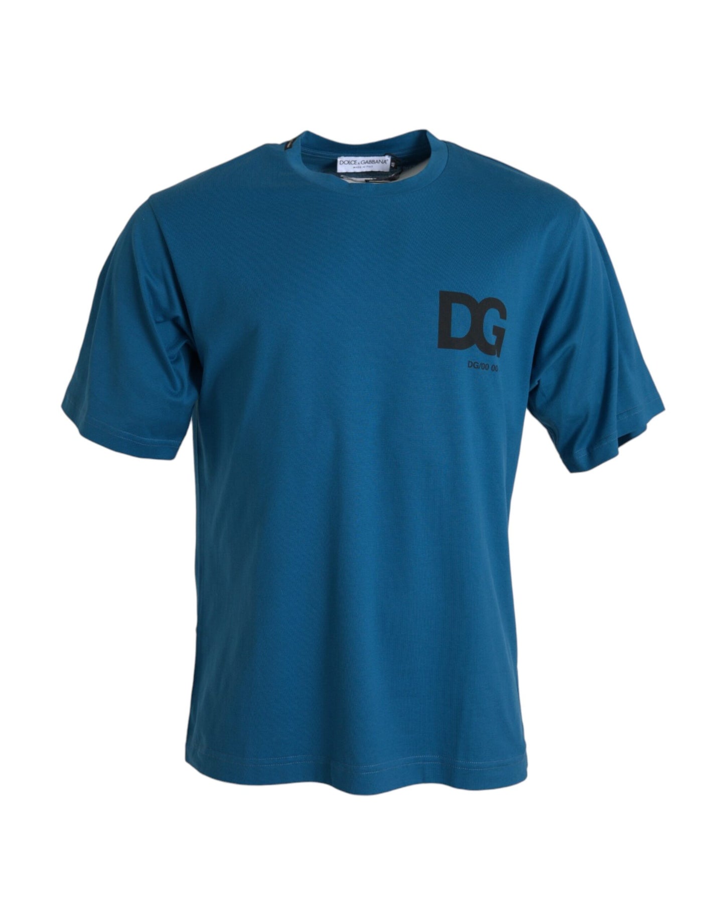 T-shirt à manches courtes et col rond avec logo bleu