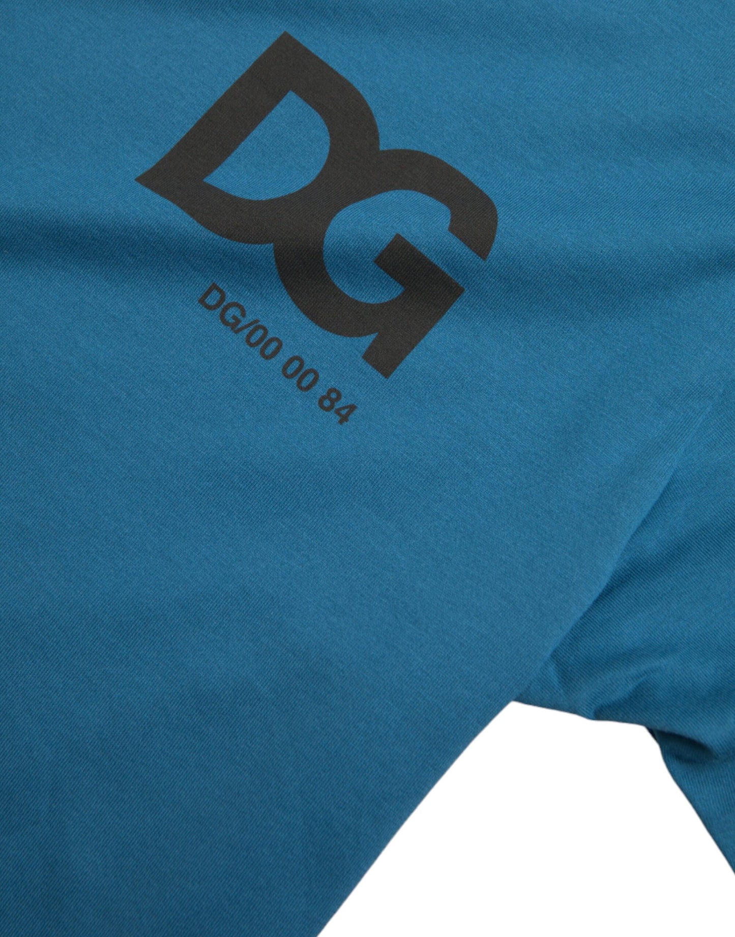 T-shirt à manches courtes et col rond avec logo bleu