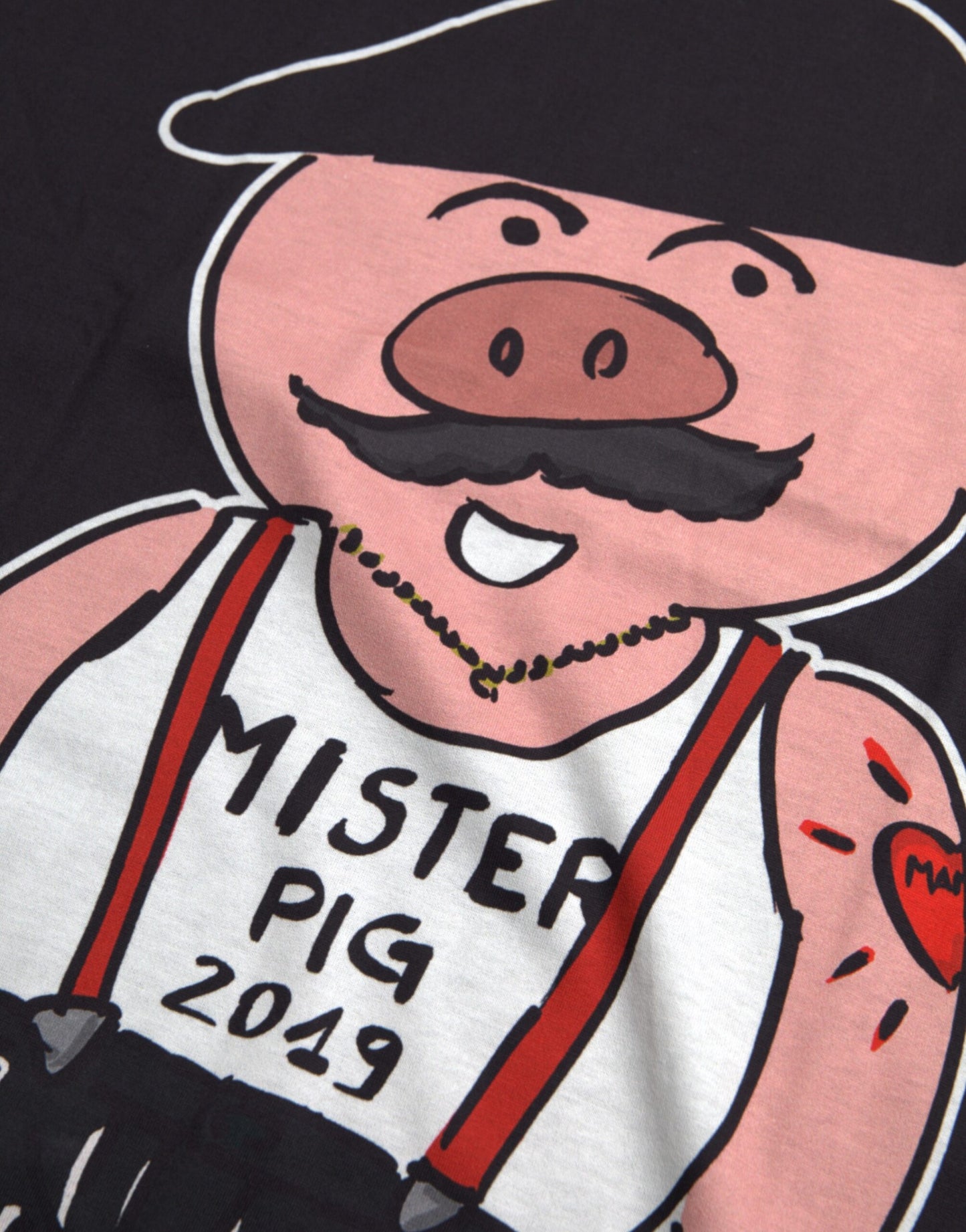 T-shirt en coton noir Année du Cochon 2019