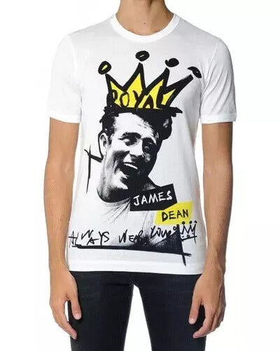 T-shirt blanc à manches courtes en coton pour homme