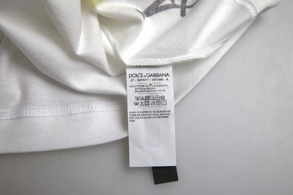 T-shirt blanc à manches courtes en coton pour homme