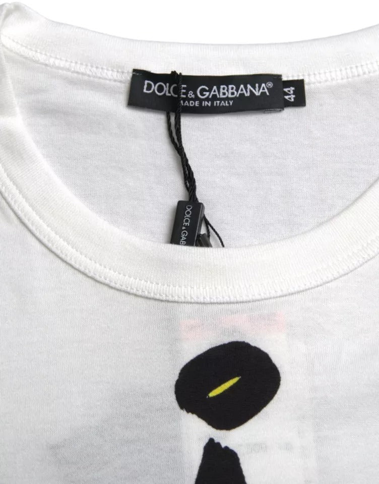 T-shirt blanc à manches courtes en coton pour homme
