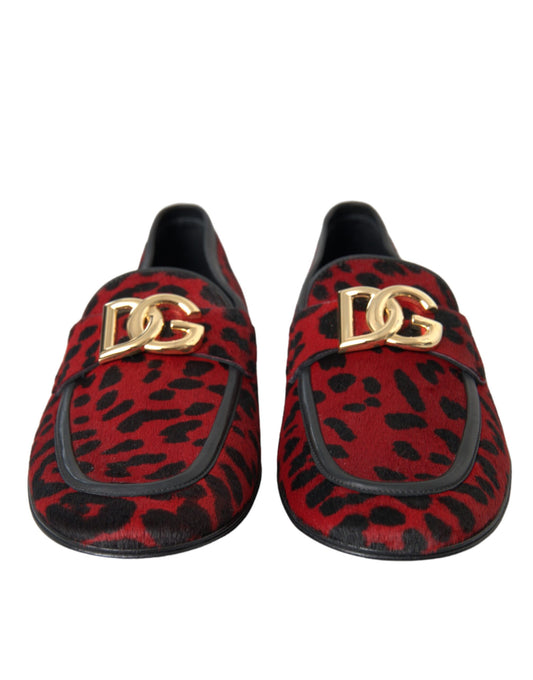 Mocasines DG de leopardo rojo y negro para hombre