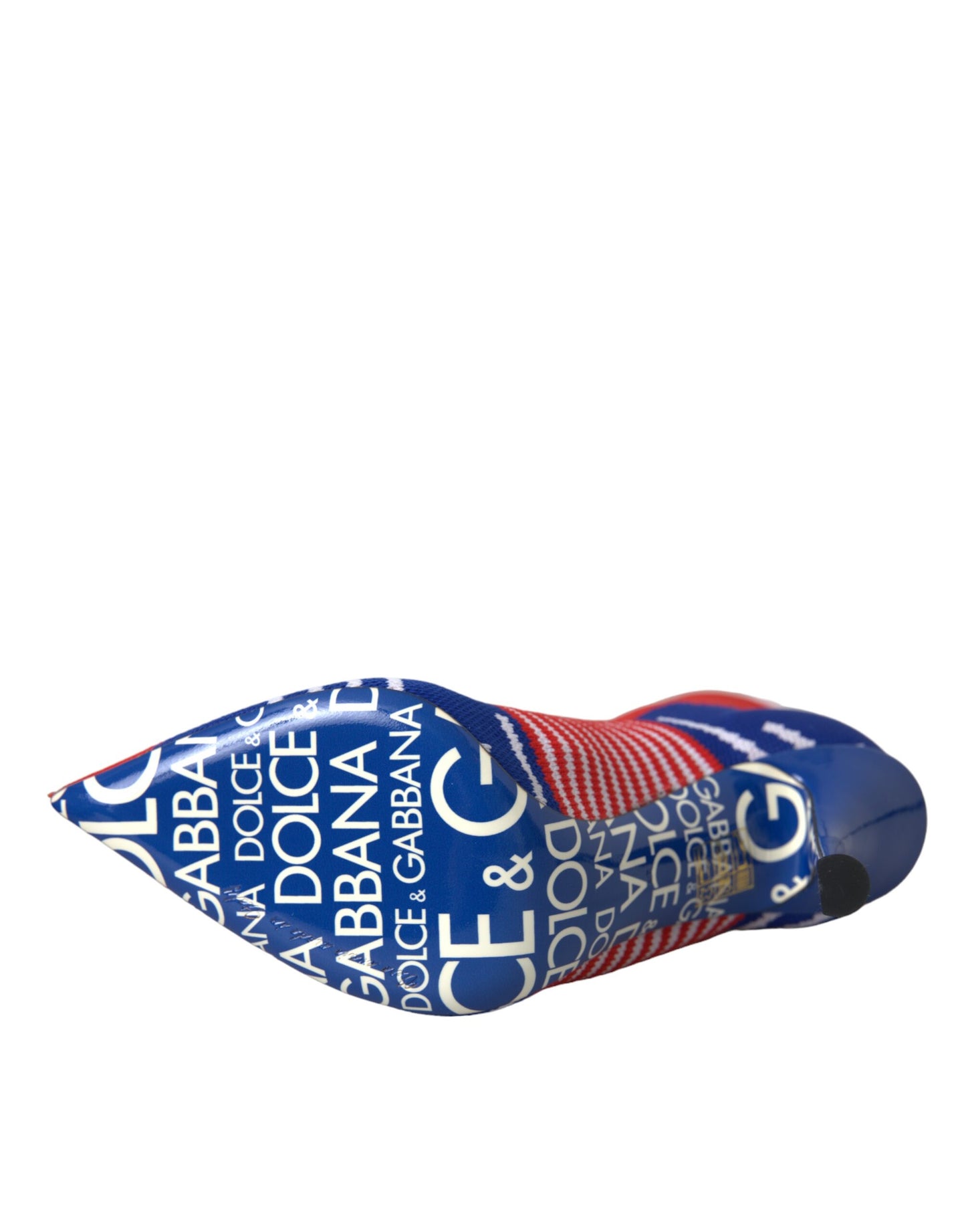Bottines extensibles rouges et bleues style chaussettes avec logo