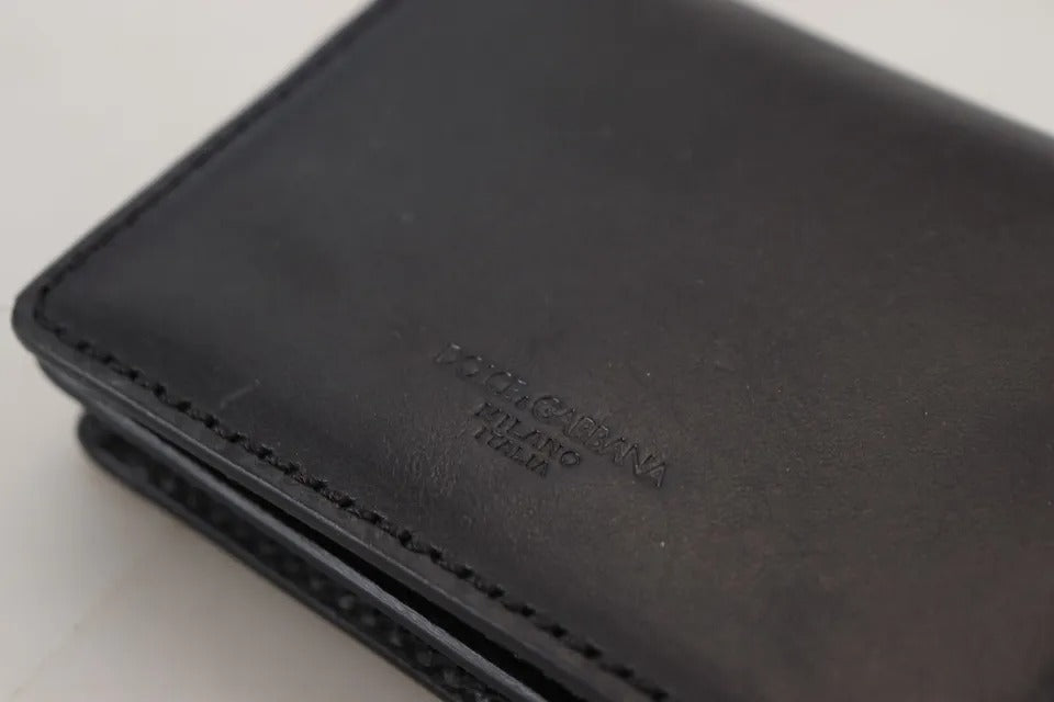 Cartera bandolera plegable de cuero negro para mujer