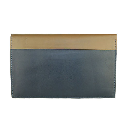 Cartera de cuero azul para hombre