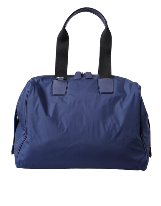 Bolso de mano y bandolera de piel de becerro de nailon azul