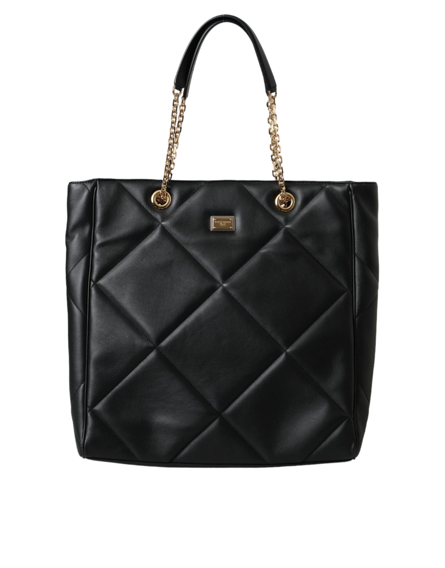 Bolso de compras acolchado JUNGLE de cuero negro