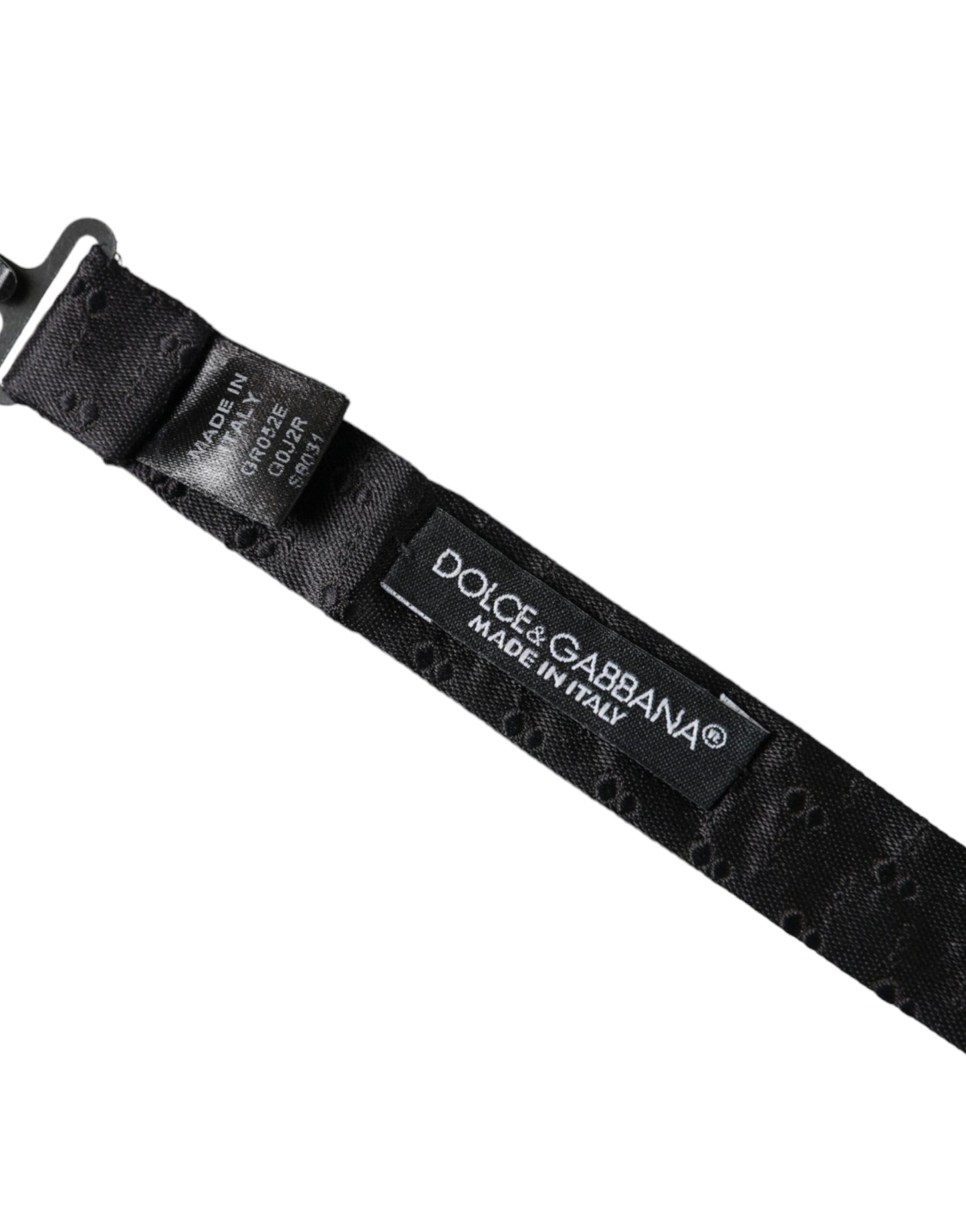 Nœud papillon ajustable en soie noire à motifs pour homme