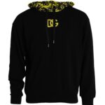 Sudadera con capucha de algodón y logotipo negro