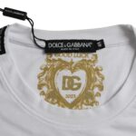 T-shirt à manches courtes et col rond en coton blanc