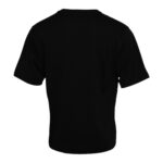 T-shirt noir à manches courtes et col rond en coton