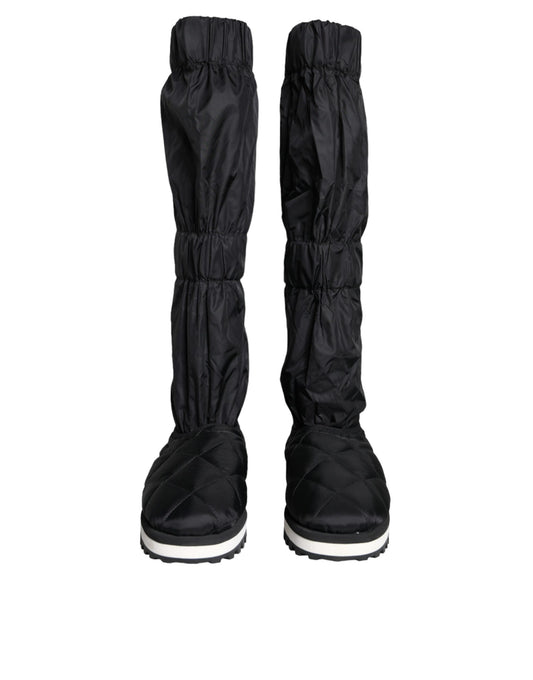 Baskets montantes matelassées noires