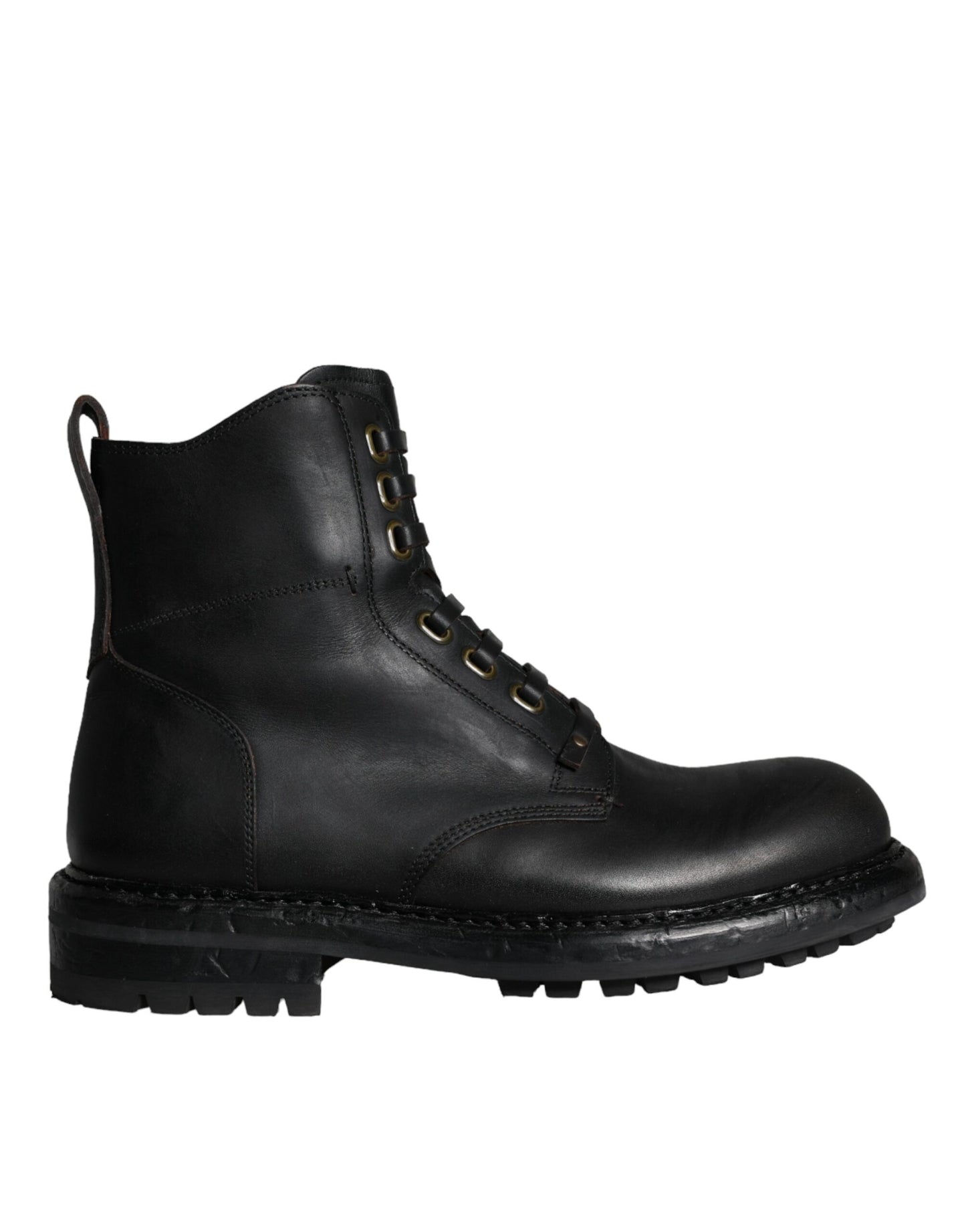 Bottes mi-mollet noires à lacets pour hommes