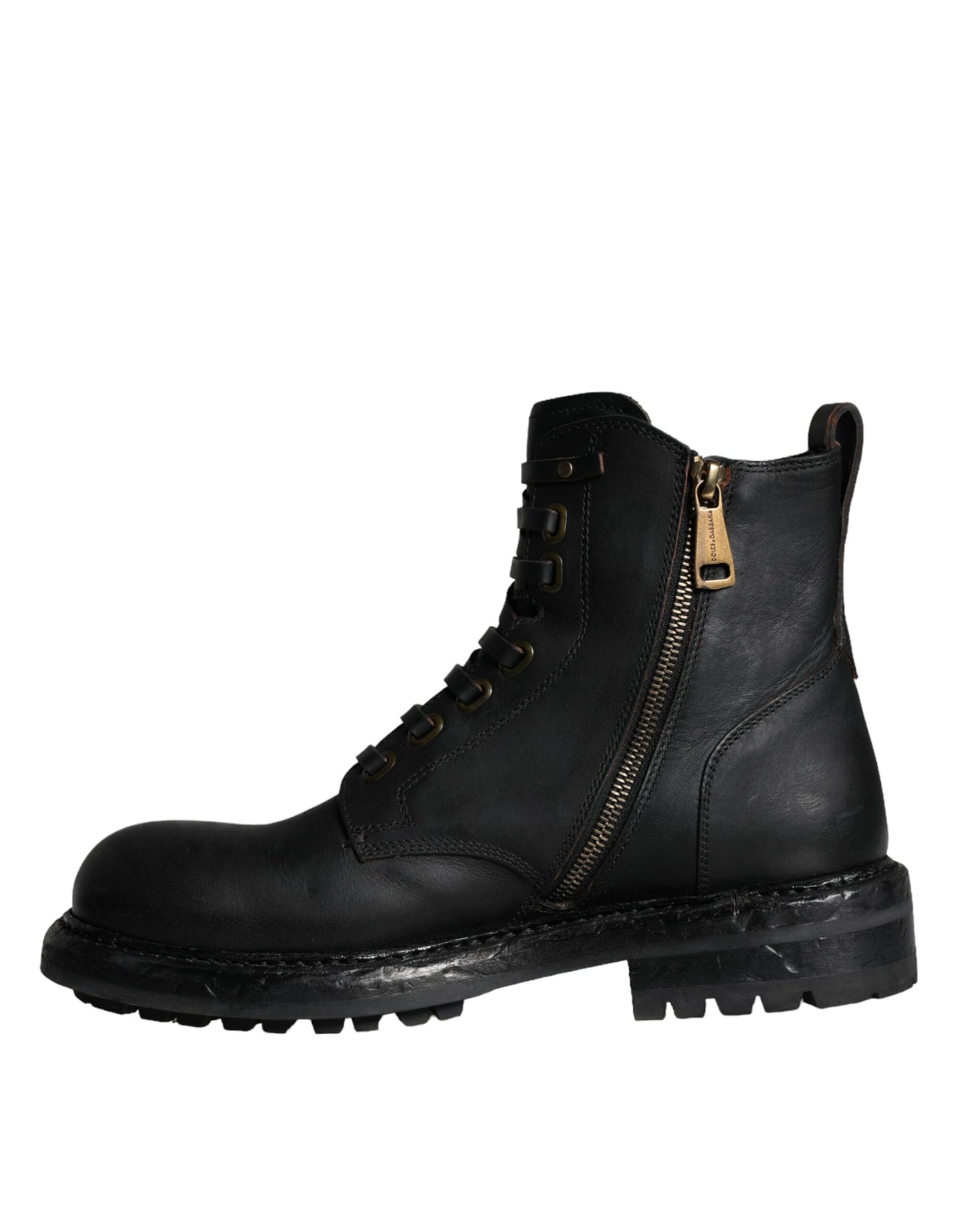Bottes mi-mollet noires à lacets pour hommes