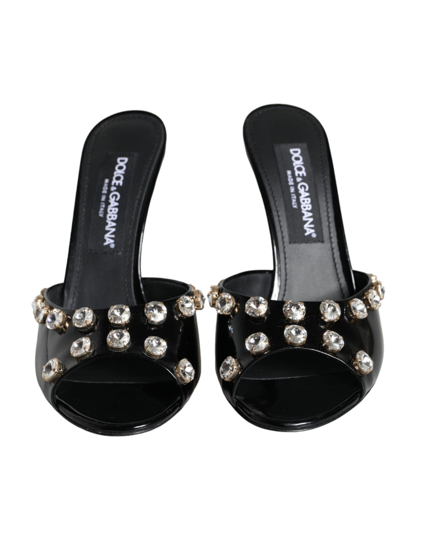Sandalias Keira con tacones de cristal negro