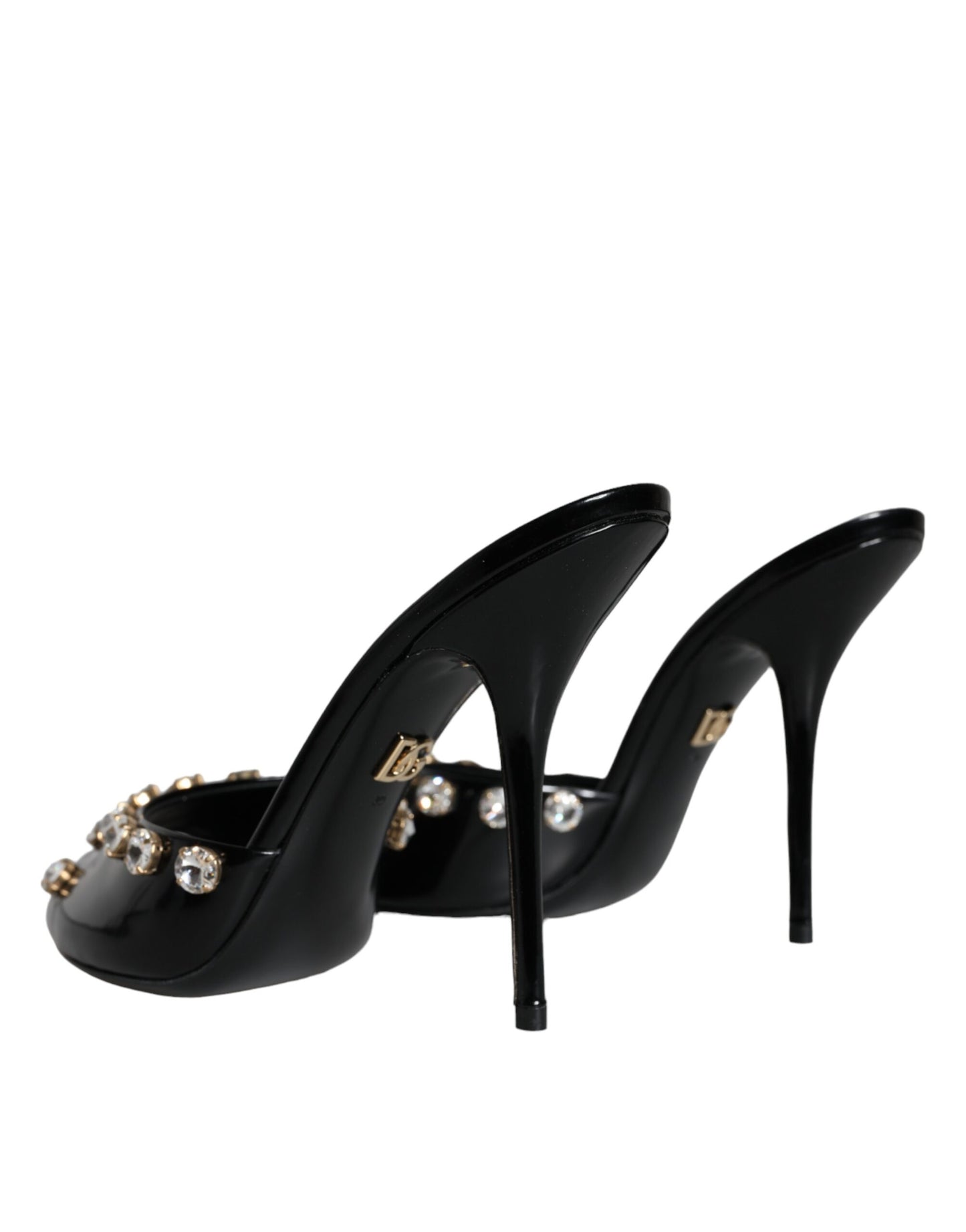 Sandalias Keira con tacones de cristal negro