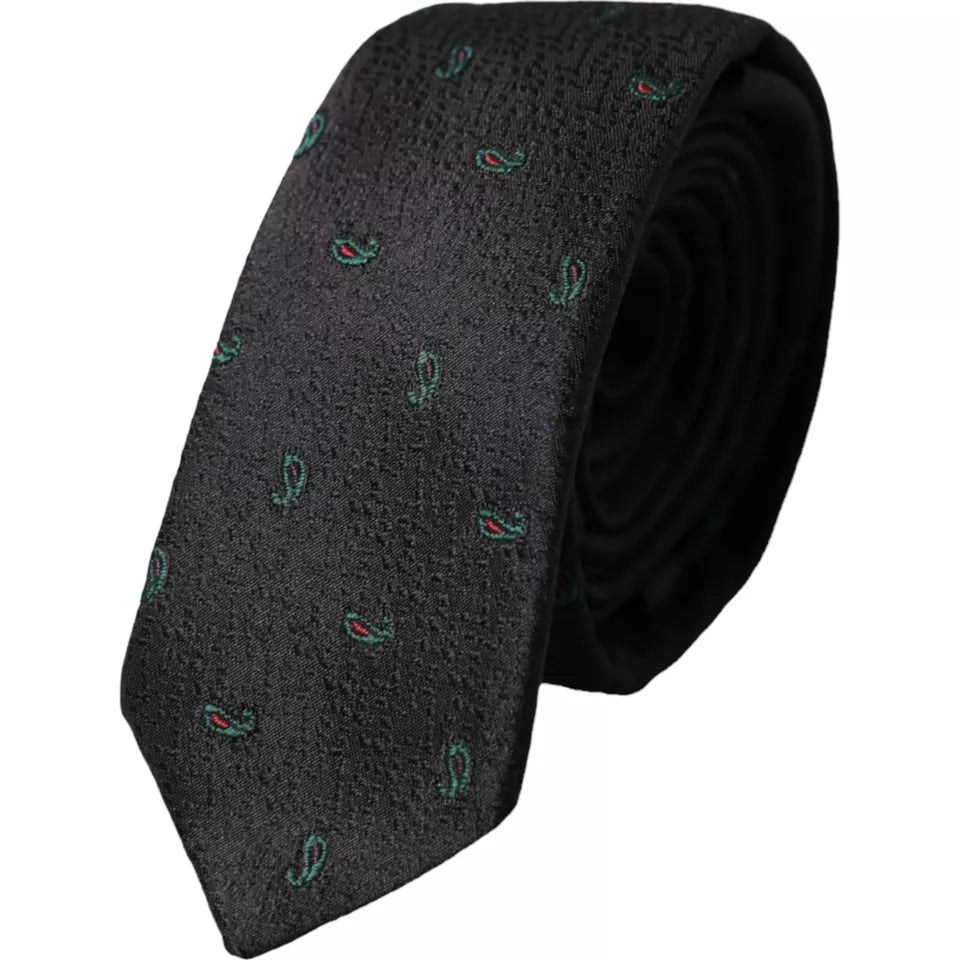 Cravate ajustable pour homme 100 % soie Black Fantasy