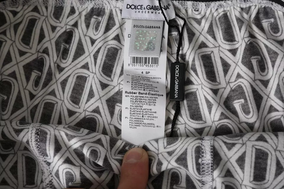 Sous-vêtements de cyclisme en coton extensible noir et blanc avec logo DG pour homme