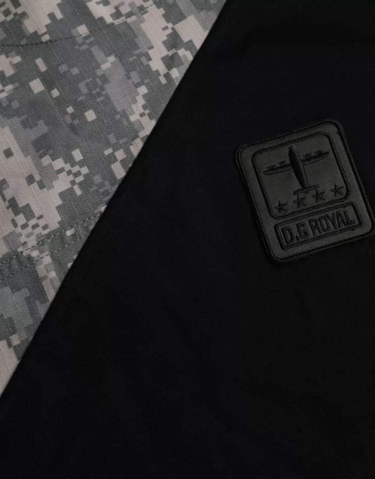 T-shirt col rond camouflage multicolore en coton pour homme
