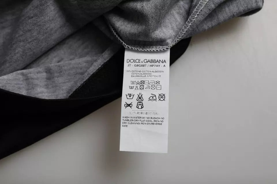 T-shirt à manches courtes en coton imprimé jazz noir et blanc