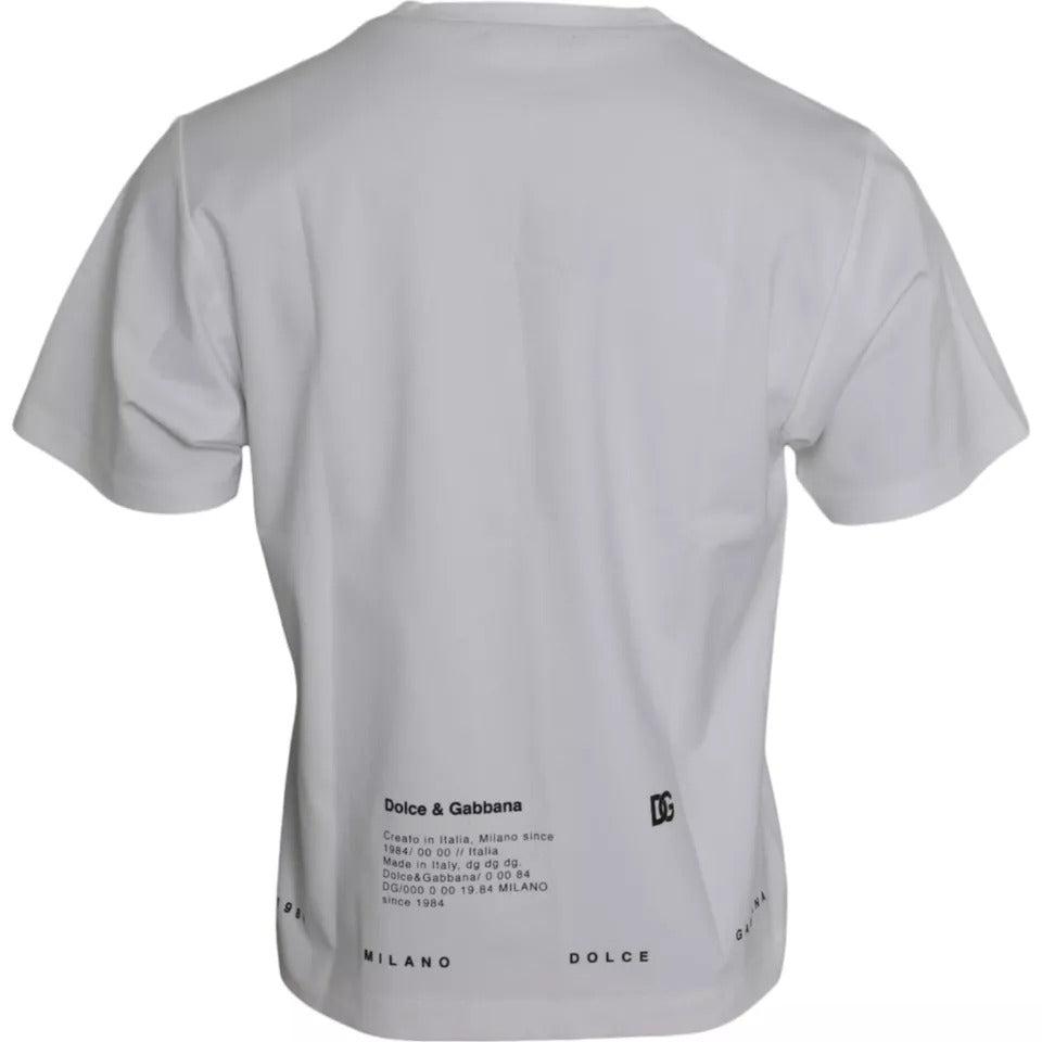 T-shirt homme en coton imprimé lèvres rouges et blanches