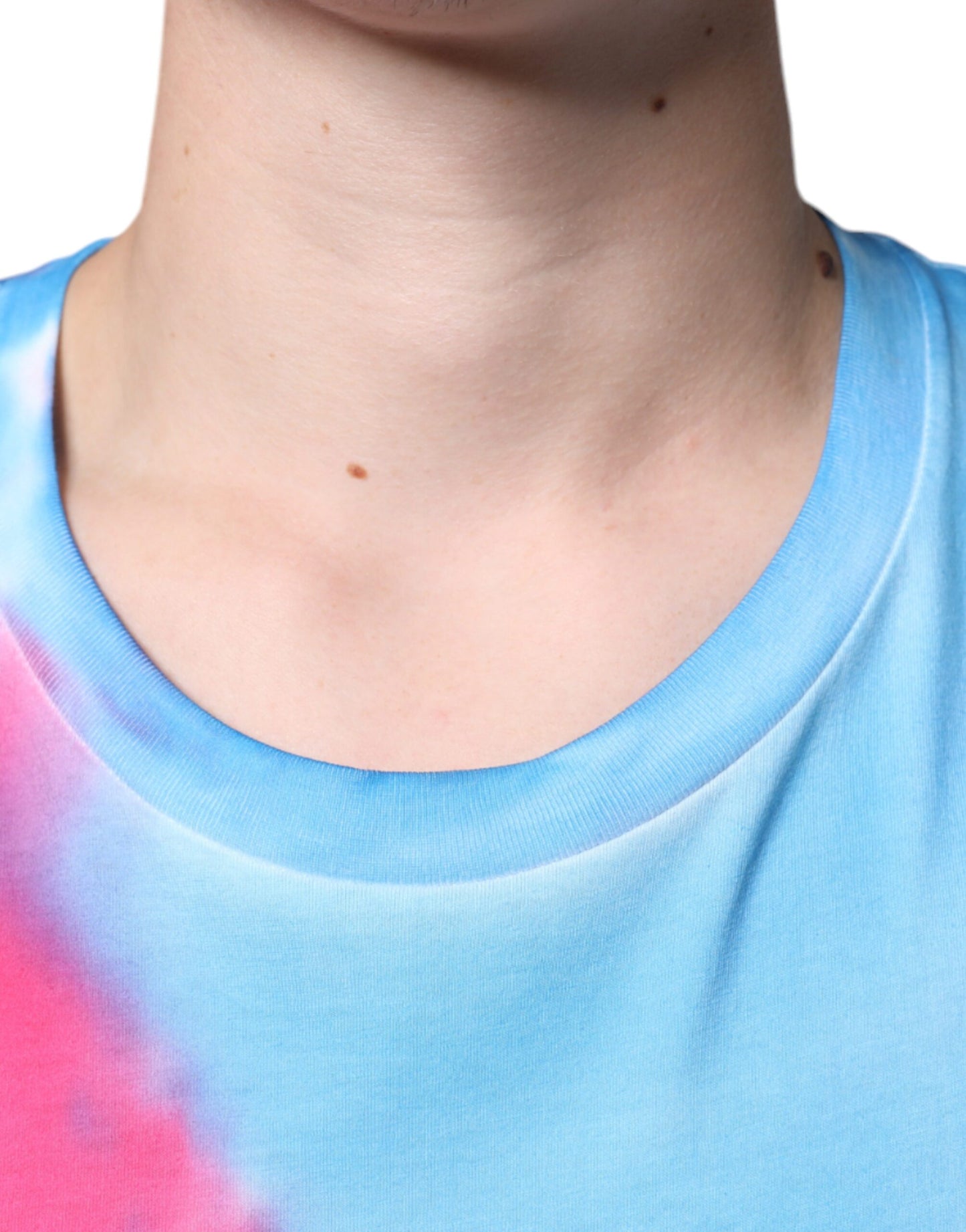 T-shirt sans manches en coton tie-dye multicolore