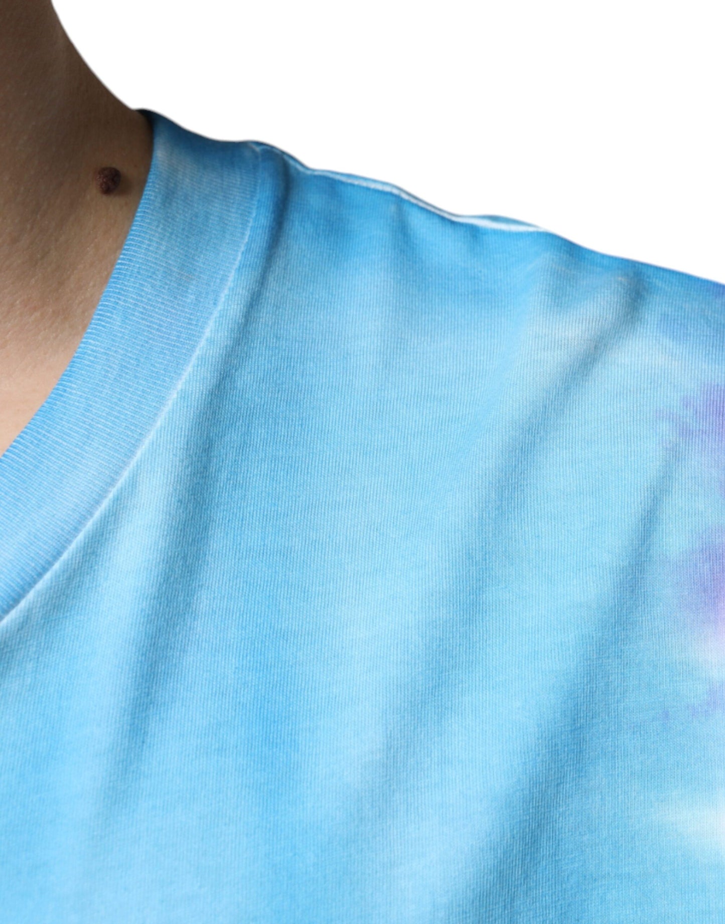 T-shirt sans manches en coton tie-dye multicolore