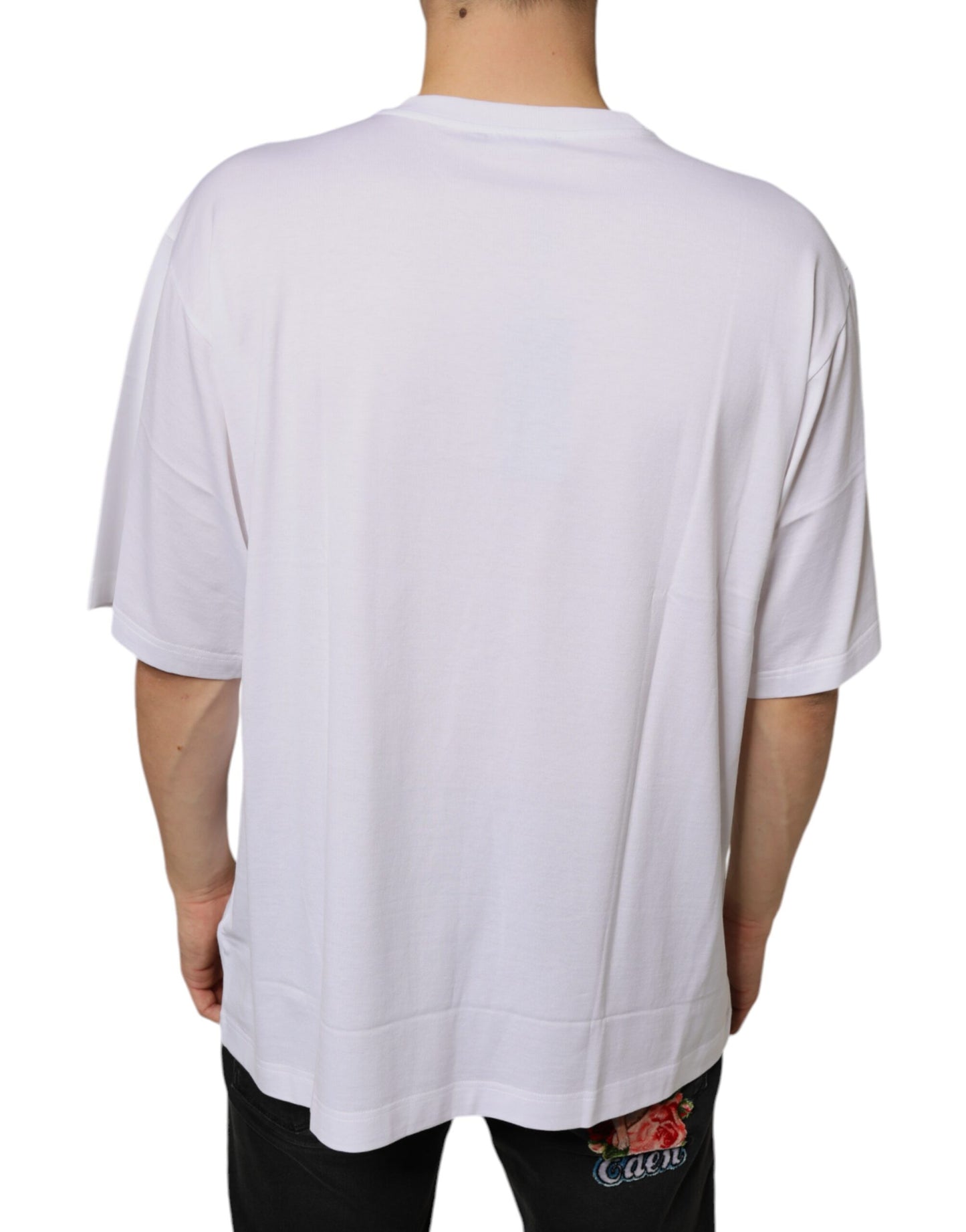 T-shirt à manches courtes en coton avec logo White Metal DG