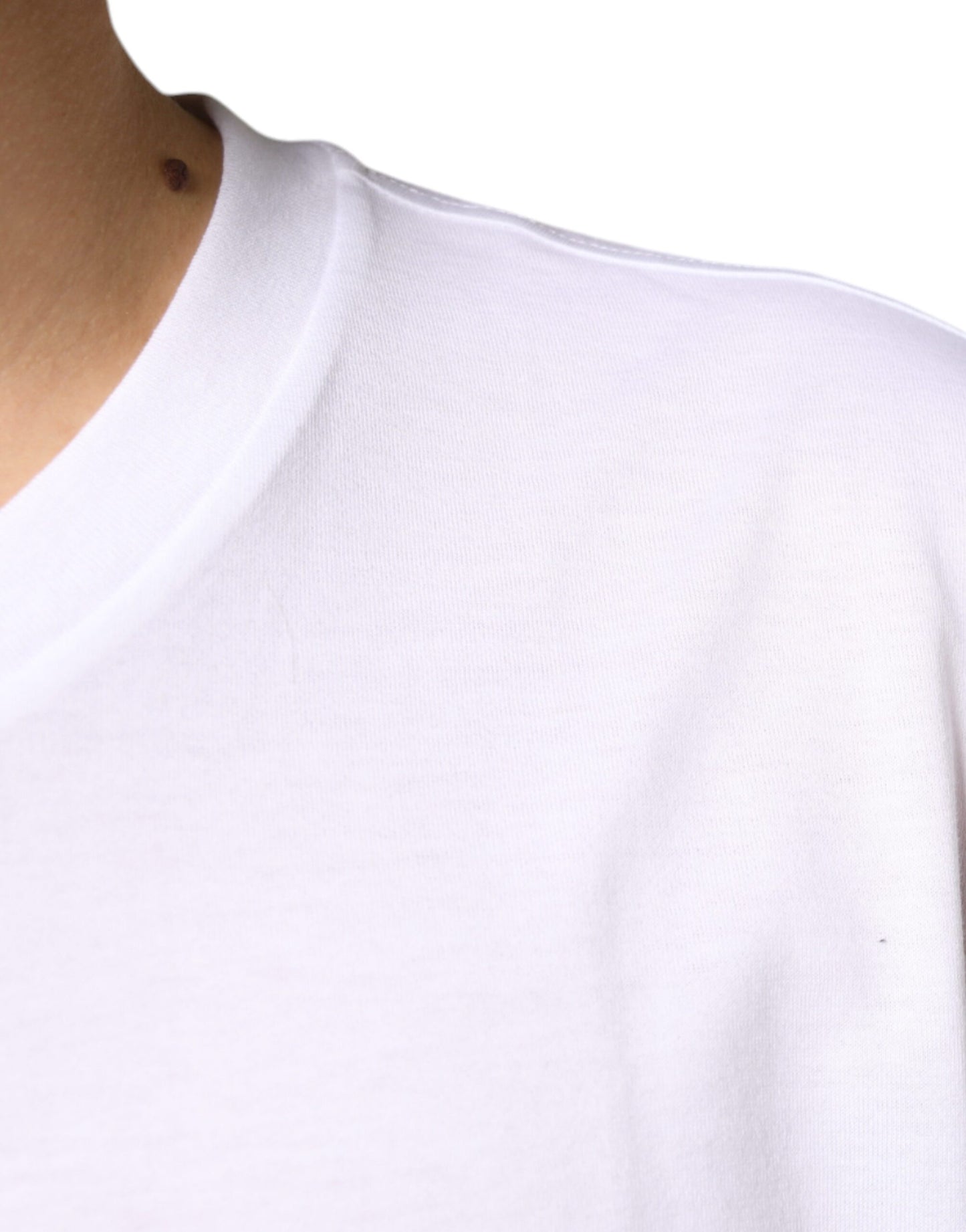 T-shirt à manches courtes en coton avec logo White Metal DG