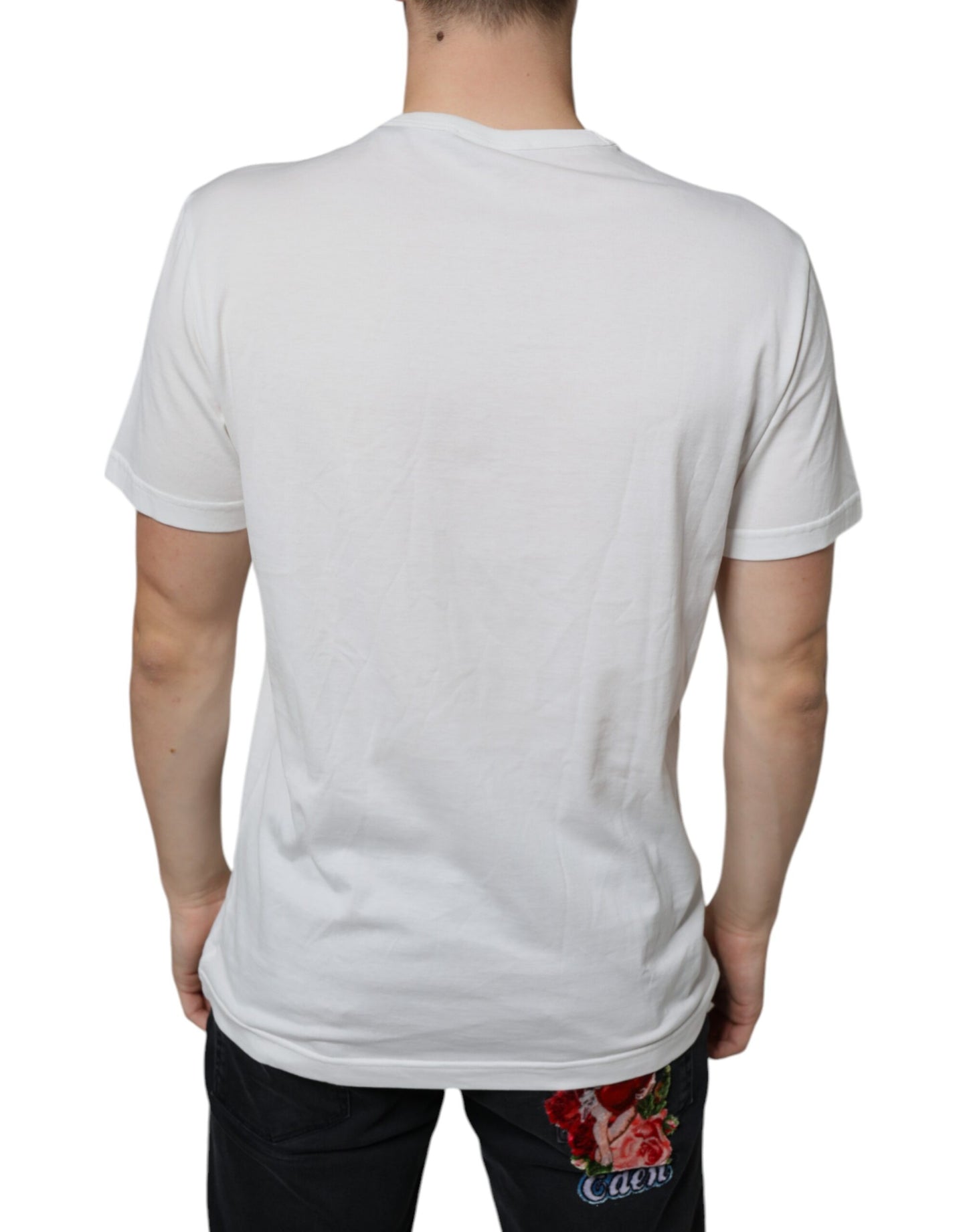 T-shirt en coton blanc avec logo DG imprimé