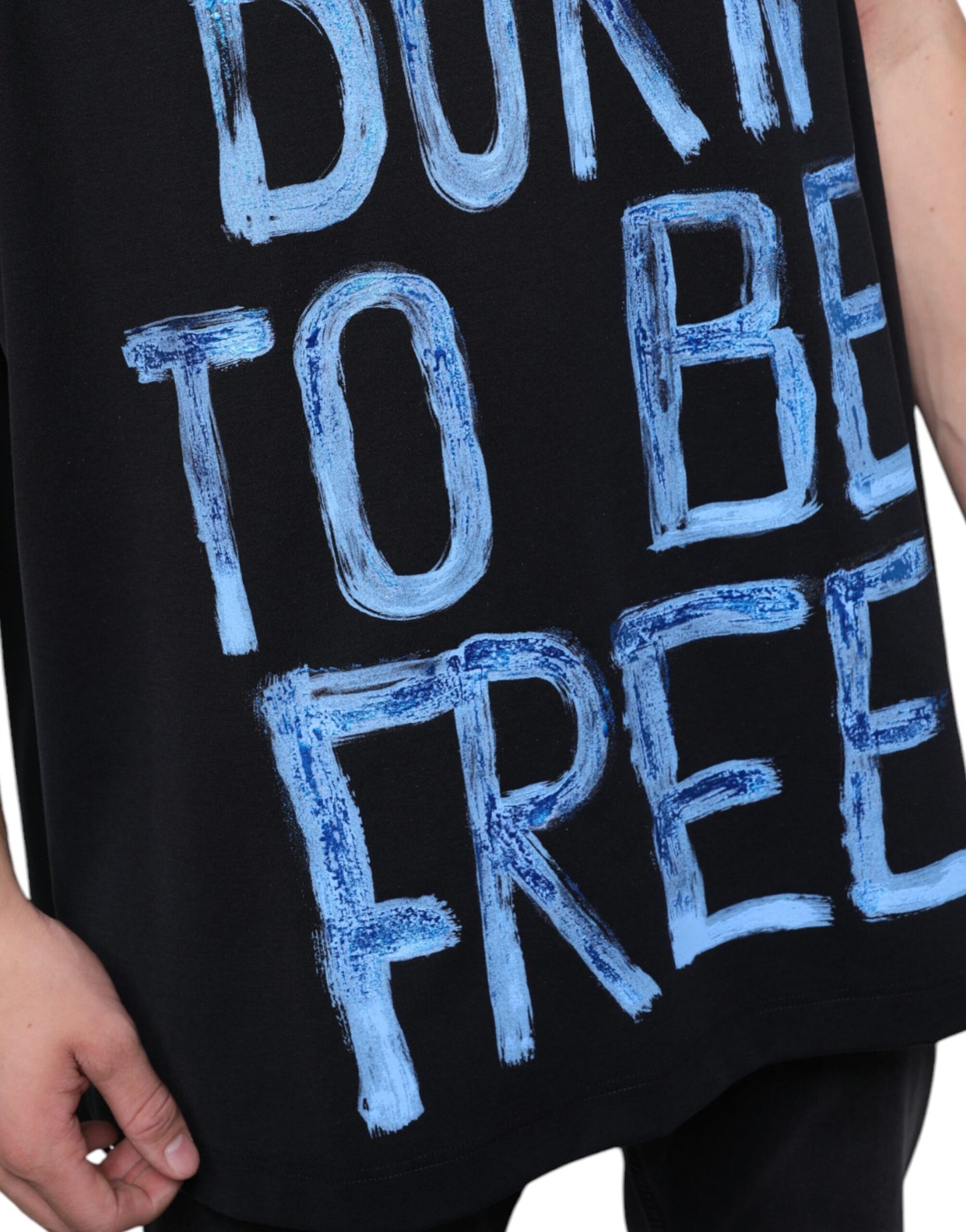 T-shirt sans manches en coton noir Born To Be Free