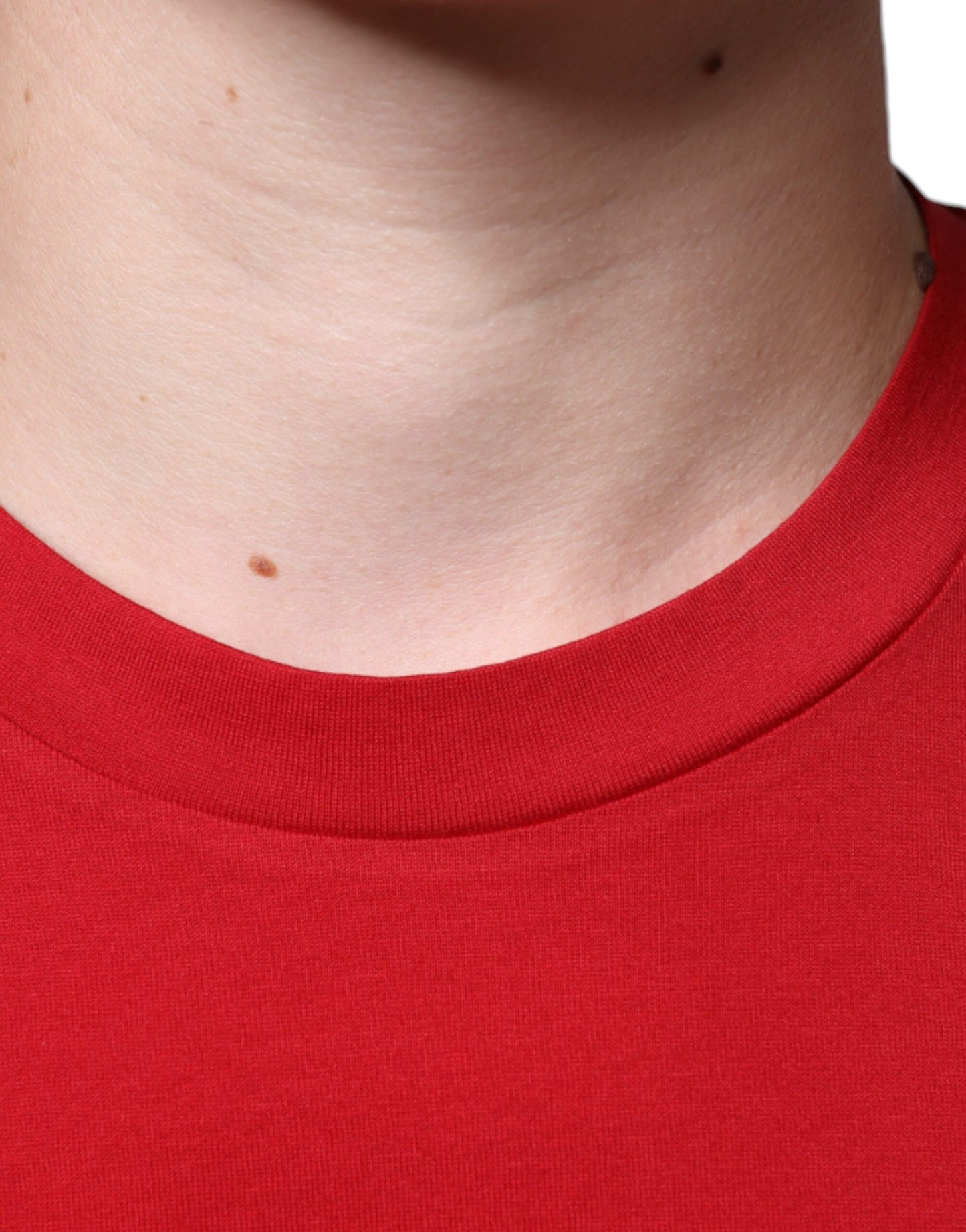 T-shirt col rond en coton rouge avec logo DG imprimé