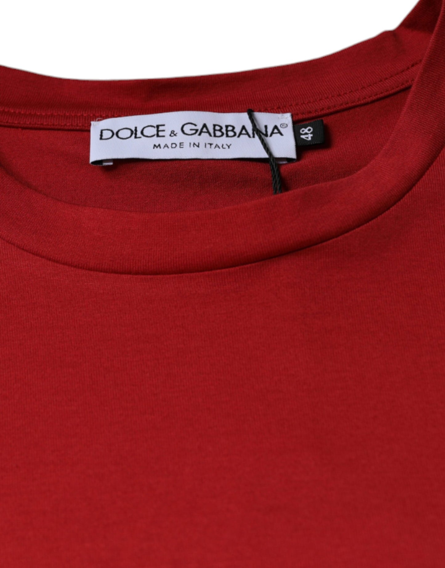 T-shirt col rond en coton rouge avec logo DG imprimé