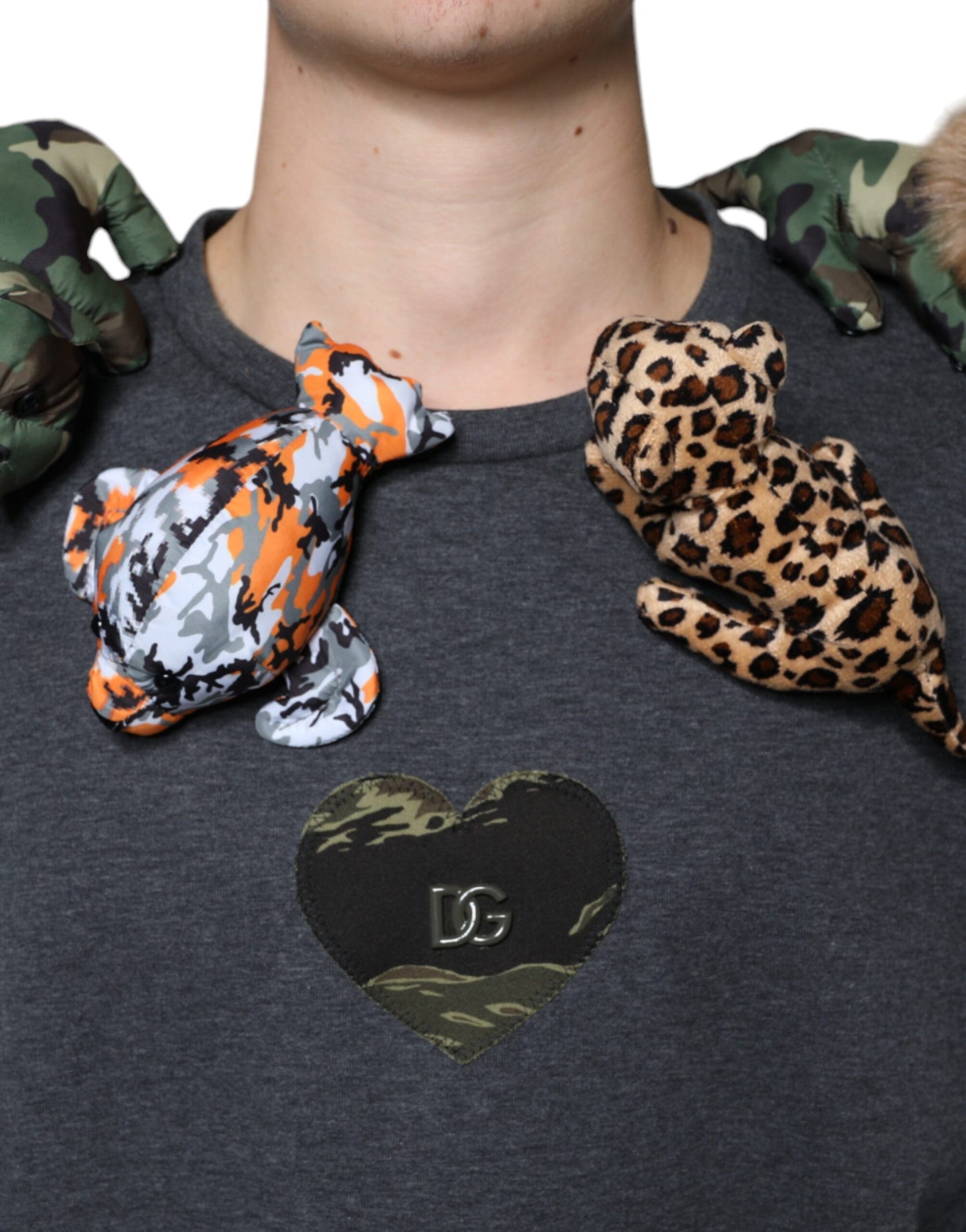 T-shirt en coton gris camouflage Animal Stuff