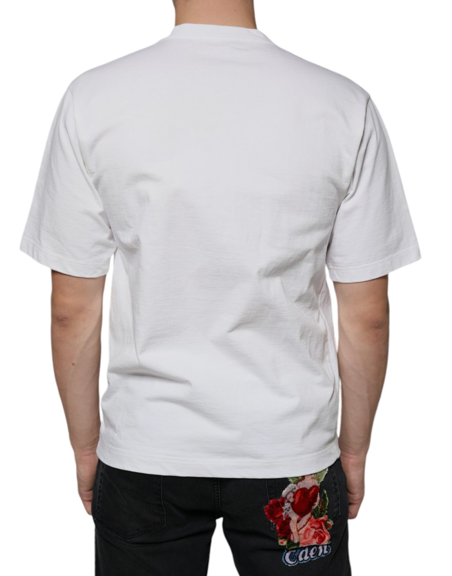 T-shirt décontracté en coton blanc avec logo DG imprimé