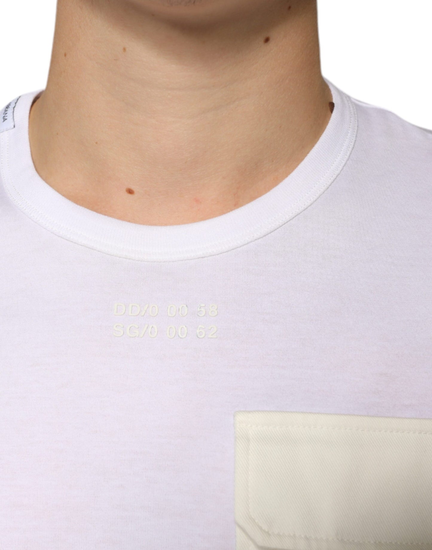 T-shirt à manches courtes en coton blanc avec poche
