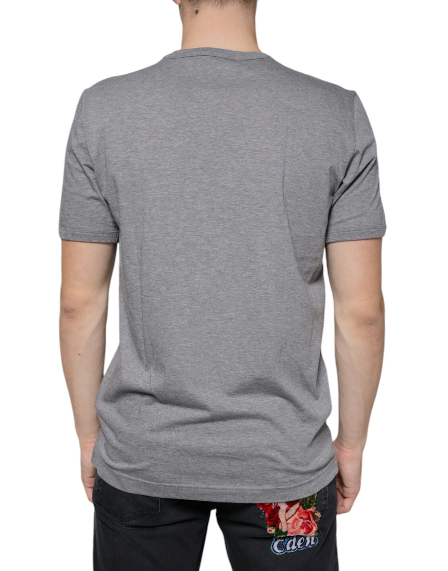T-shirt à manches courtes en coton gris #DGFamily