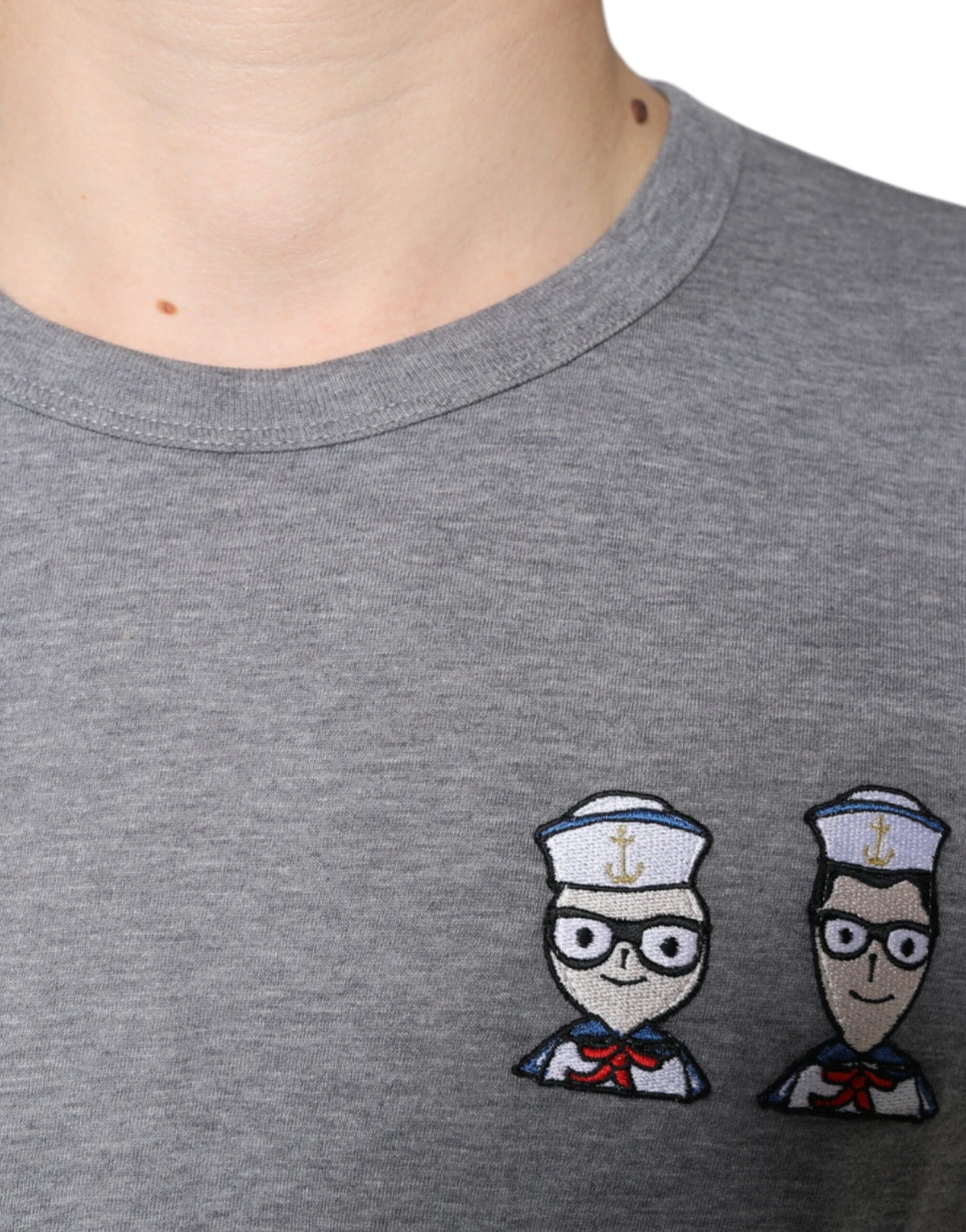 T-shirt à manches courtes en coton gris #DGFamily