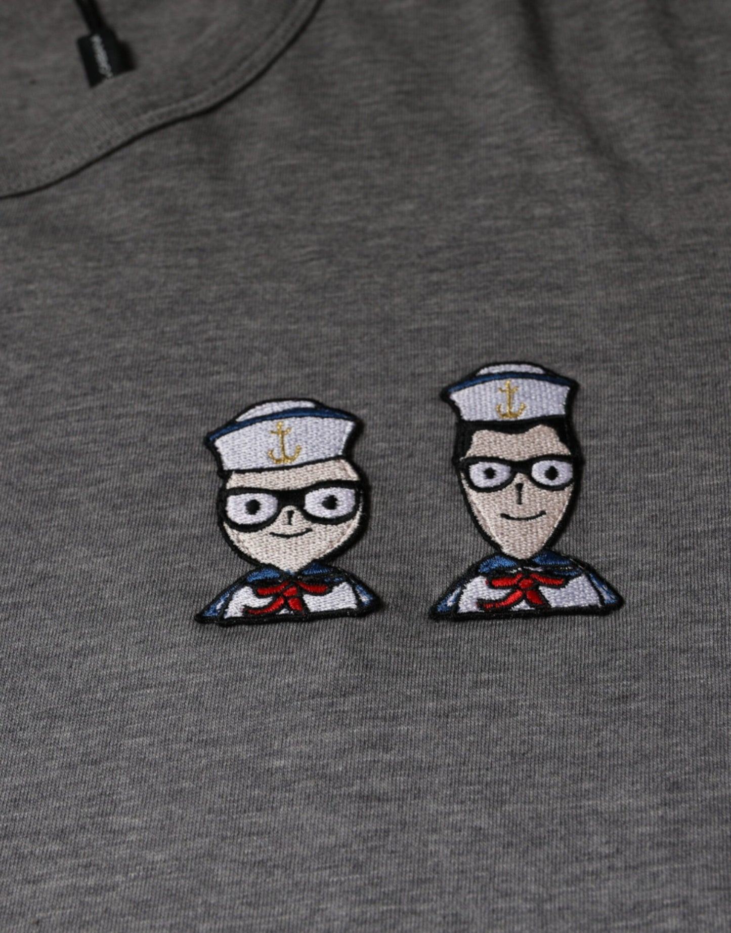 T-shirt à manches courtes en coton gris #DGFamily