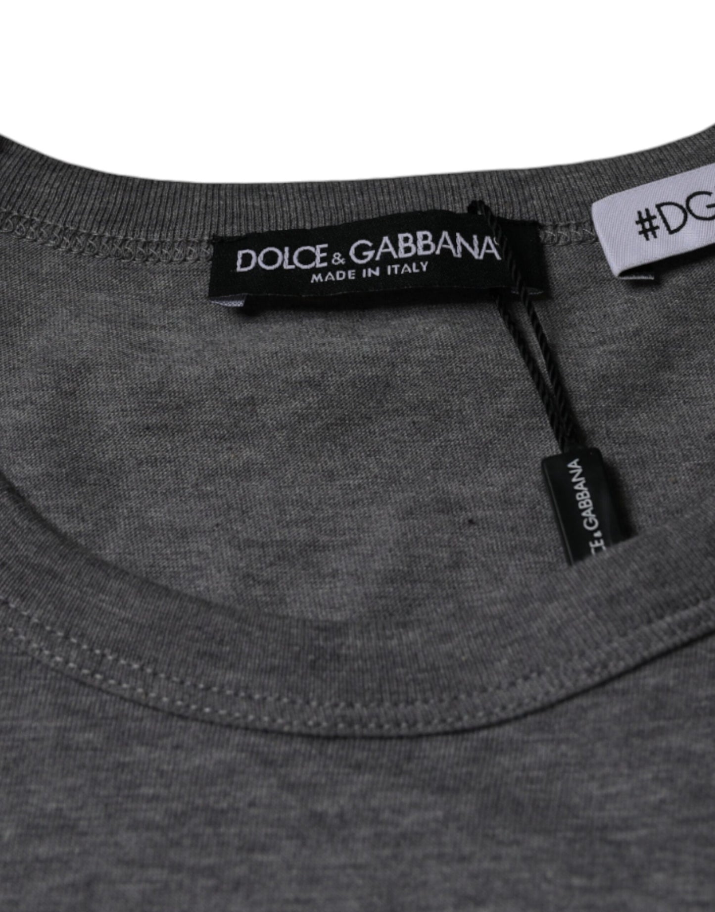 T-shirt à manches courtes en coton gris #DGFamily